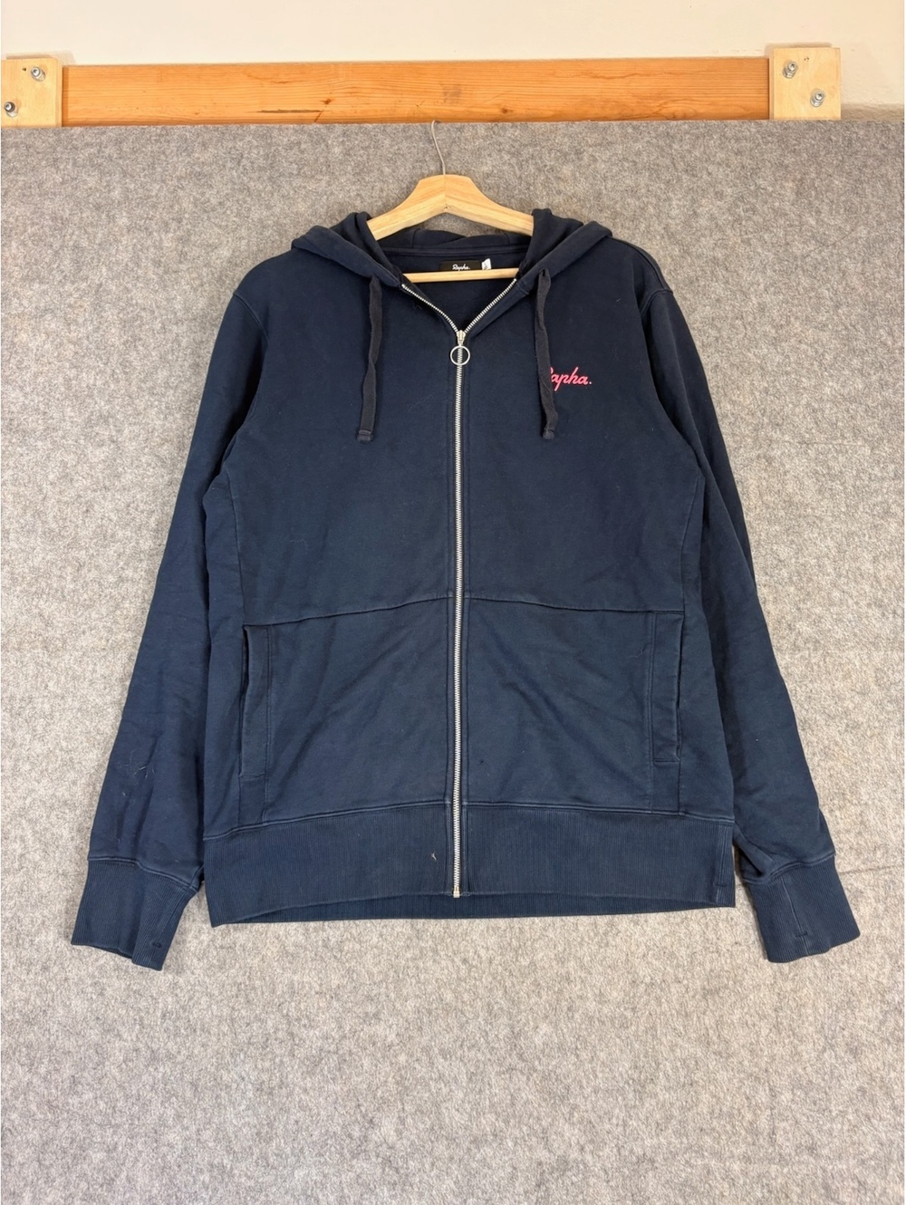 Rapha navy zip hoodie mens size Large